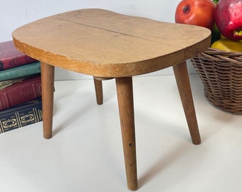 1970's Handmade Wooden Stepstool Footstool