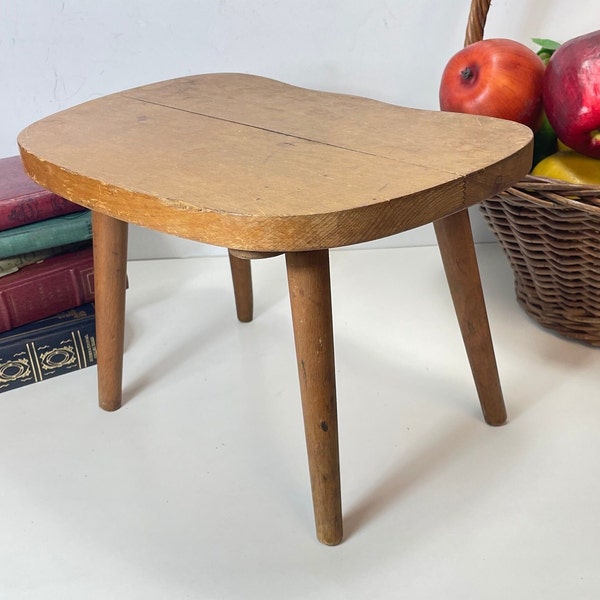 1970's Handmade Wooden Stepstool Footstool