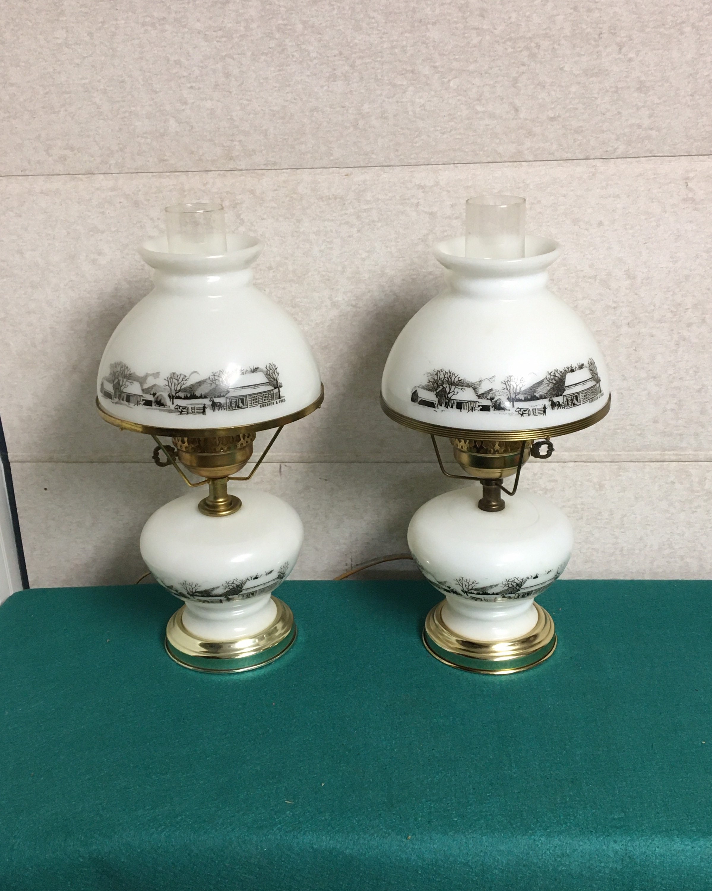 Currier and ives hurricane lamp deals