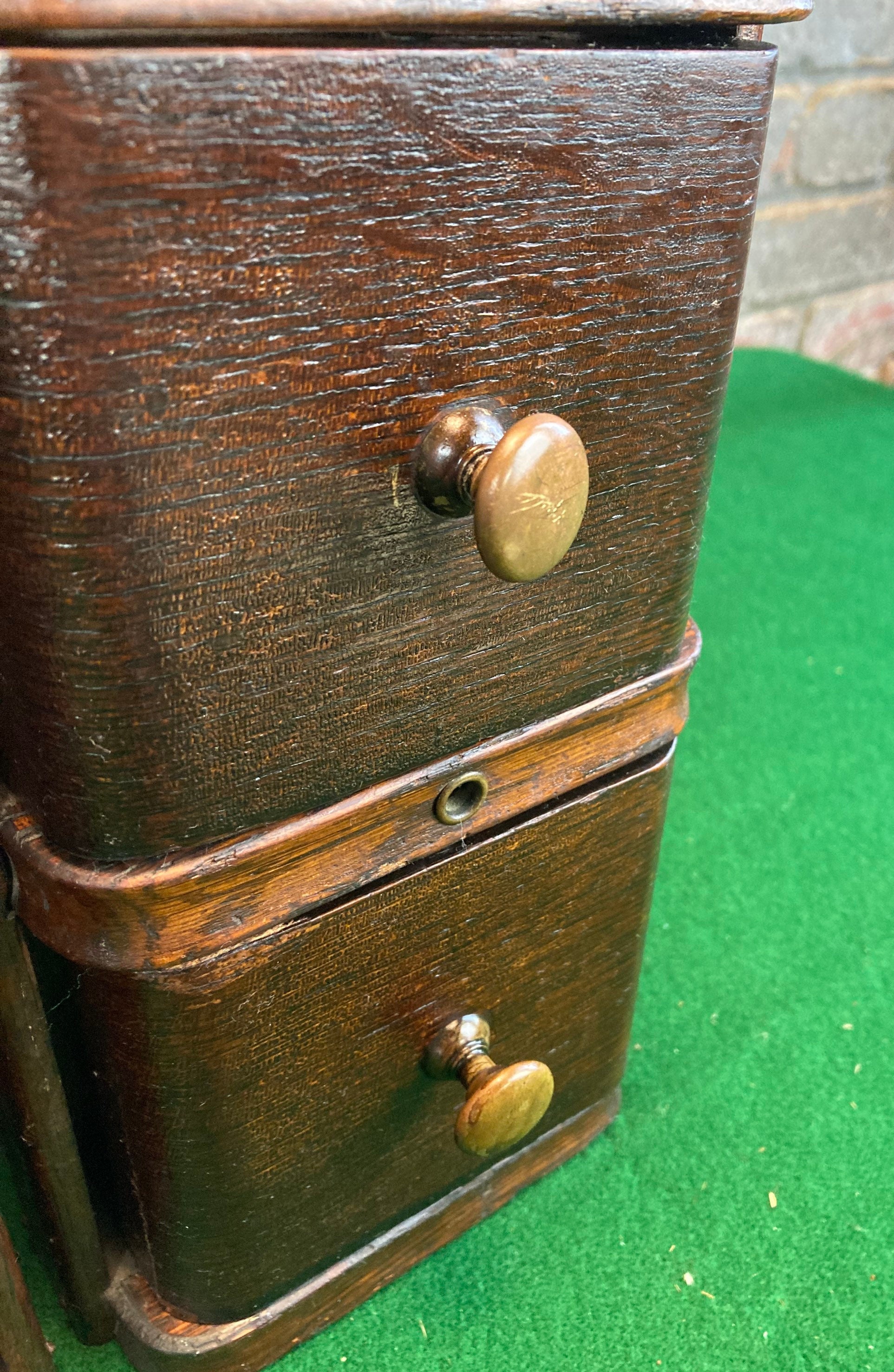 4 Singer Sewing Machine Wooden Drawers w/ Original Frames, Oak Wood