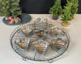 Metal Christmas Tree Jello Molds, 2 Sets of 6 molds