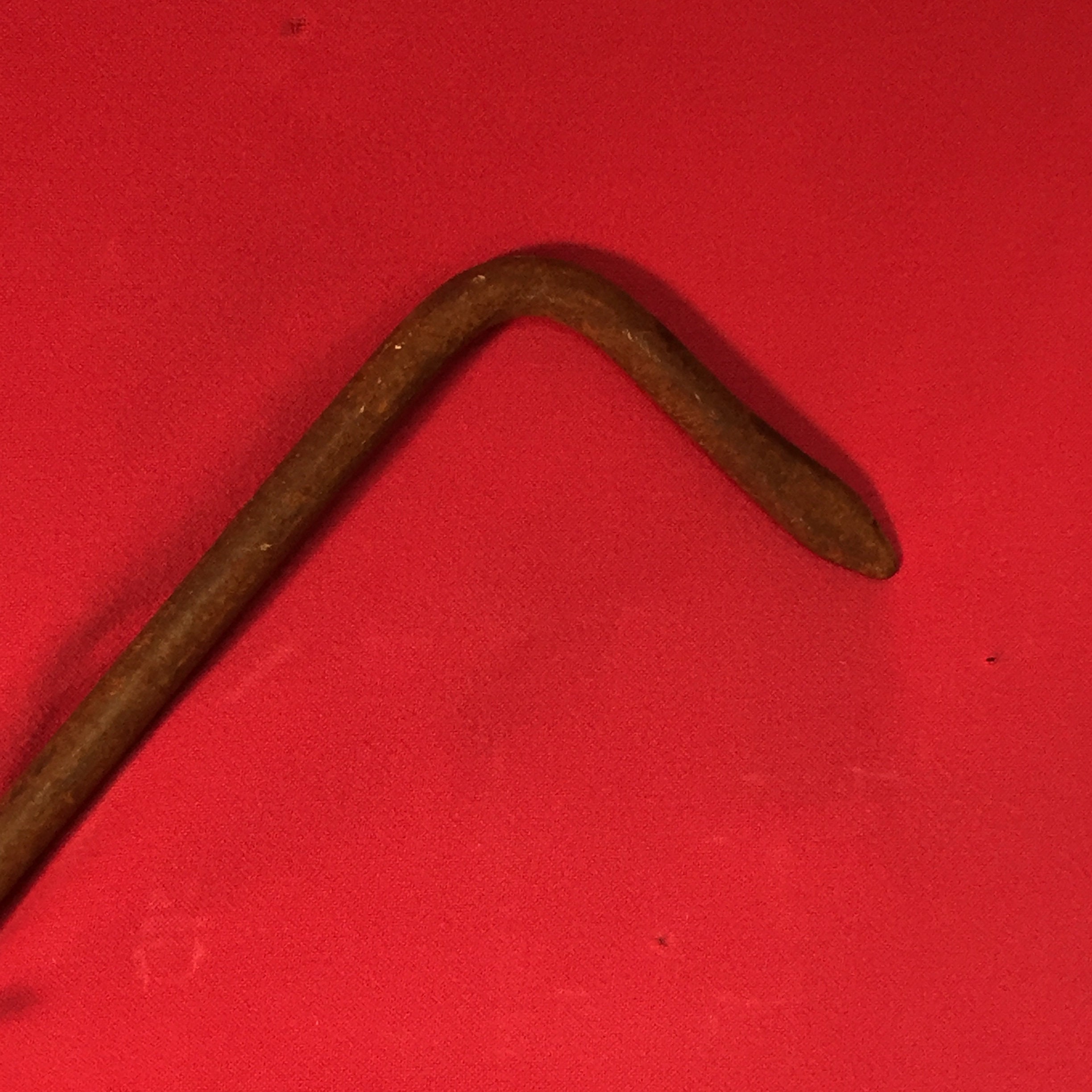 Antique Large 40 Hand Iron Fireplace Log Poker, Primitive