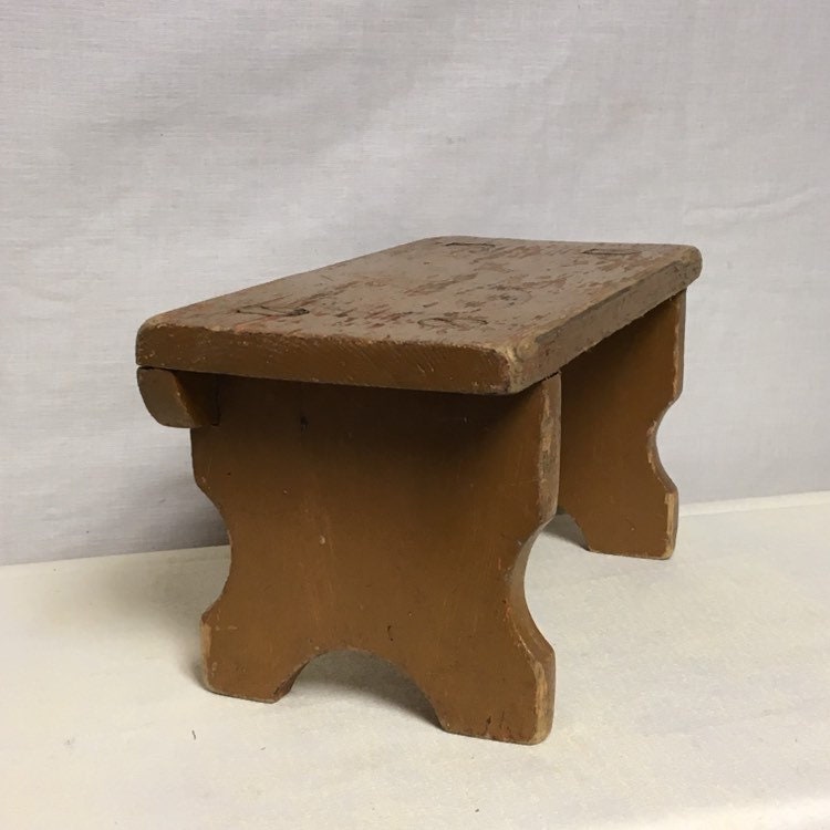 Mortise and Tenon Stool, Handmade, Shabby Wooden Step Stool, Wood Foot