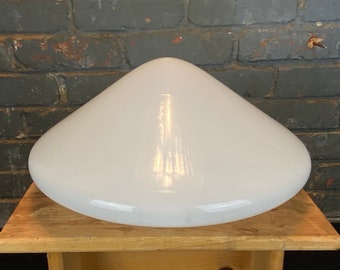 Art Deco 14" Milk Glass Cone Pendant Light Globe Shade, Bullet Light Globe