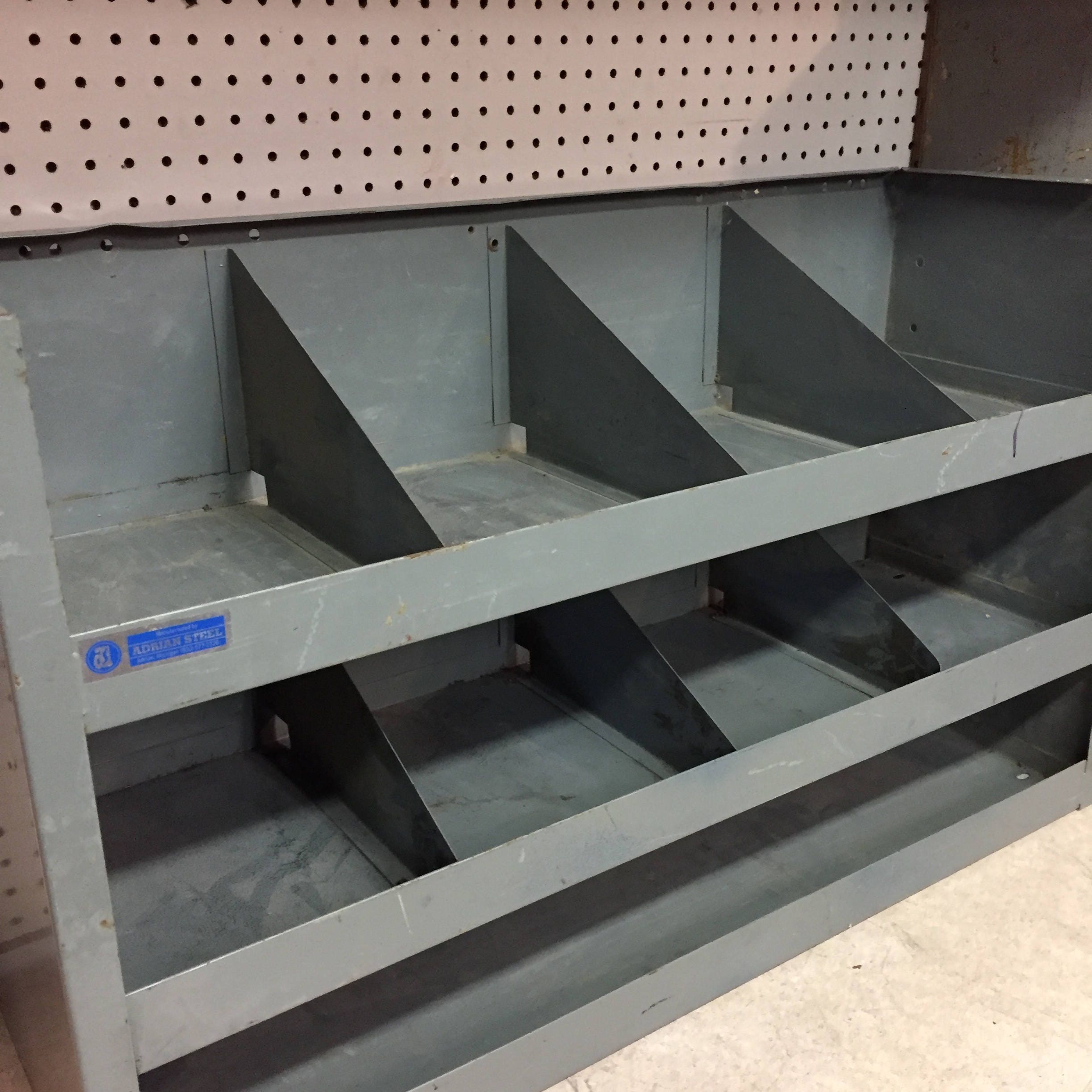 Adrian Steel 18 Industrial Parts Bins Shelf Rack with Dividers, Van