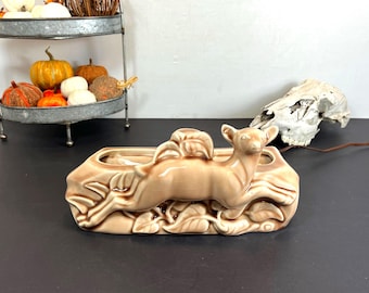 1950's Ceramic Deer Lamp Planter TV Lamp