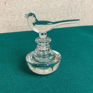 Clear Glass Perfume Bottle with Bird Shaped Stopper