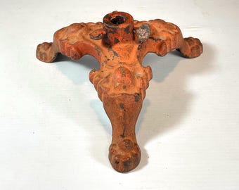 Antique Cast Iron 3 Legged Footed Flag Pole Base, Ornate Floor Lamp Base