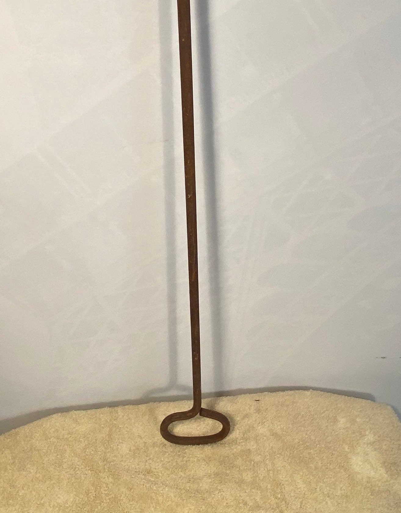 Antique Large 40 Hand Iron Fireplace Log Poker, Primitive