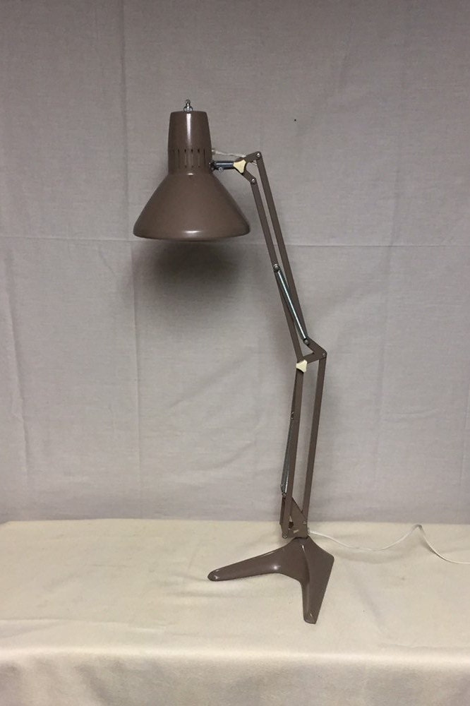 Unique Industrial Articulating Drafting Light With a Heavy Iron Base