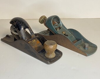Two Vintage 7" Wood Planes, Stanley No. 110, Made in USA, 1-5/8" Blades