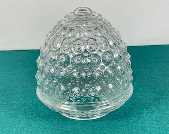 1950's Quilted Glass Beehive Acorn Ceiling Light Globe, Pendant Light, 3-1/4" Fitter