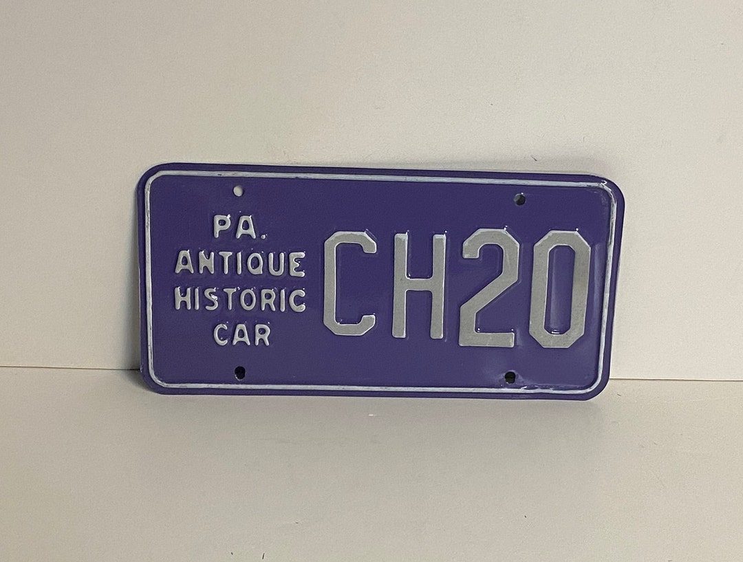 Vintage Pennsylvania Antique Historic Car License Plate Registration