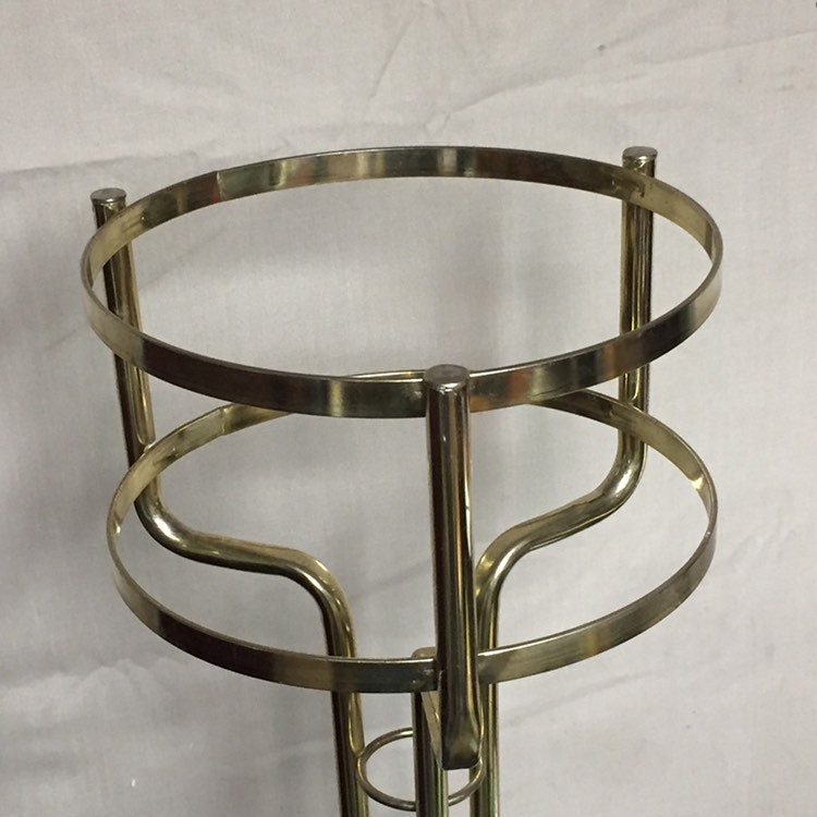 Black Vinyl Ice Bucket with Gold Tone Stand, Drulane Towle Company