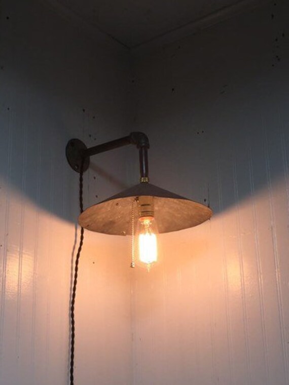 Old Original Galvanized Metal Barn Light Fixture Sconce Etsy