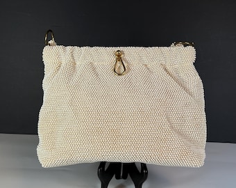 Lumured, White, Beaded Handbag, Made in the USA