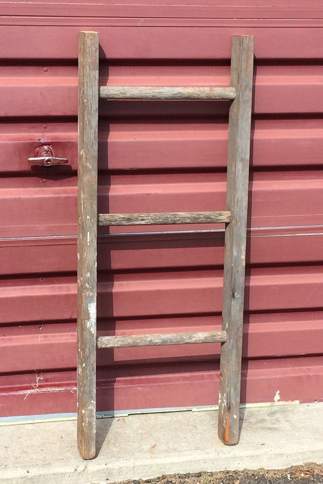 Antique Wooden Blanket Ladder with Chippy Paint Splatter, Old Painters