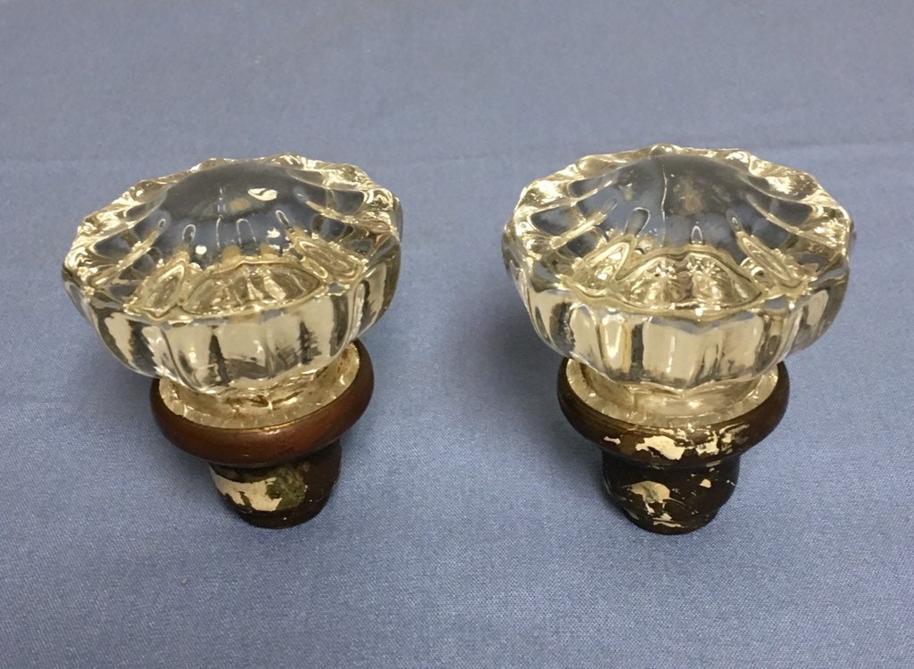 Antique Glass Door Knobs, Vintage Door Hardware, Architectural Salvage, Crystal Door Pulls, 12