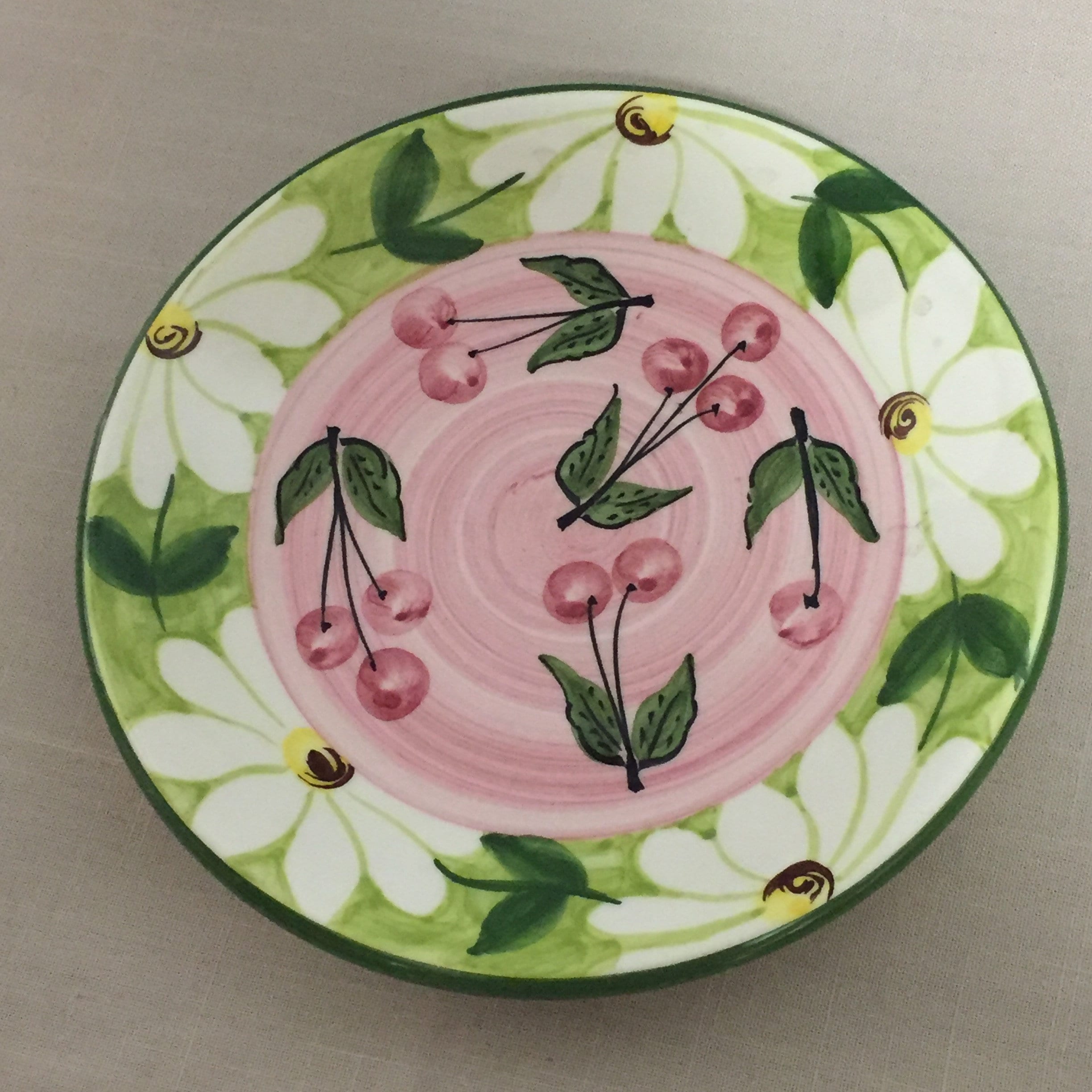 Set of Three (3) Hand Painted Favanol Portugal 8 Ceramic Dessert Plates