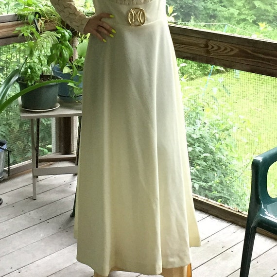 Vintage Alden's Fashions Maxi Dress, Off-White wi… - image 4