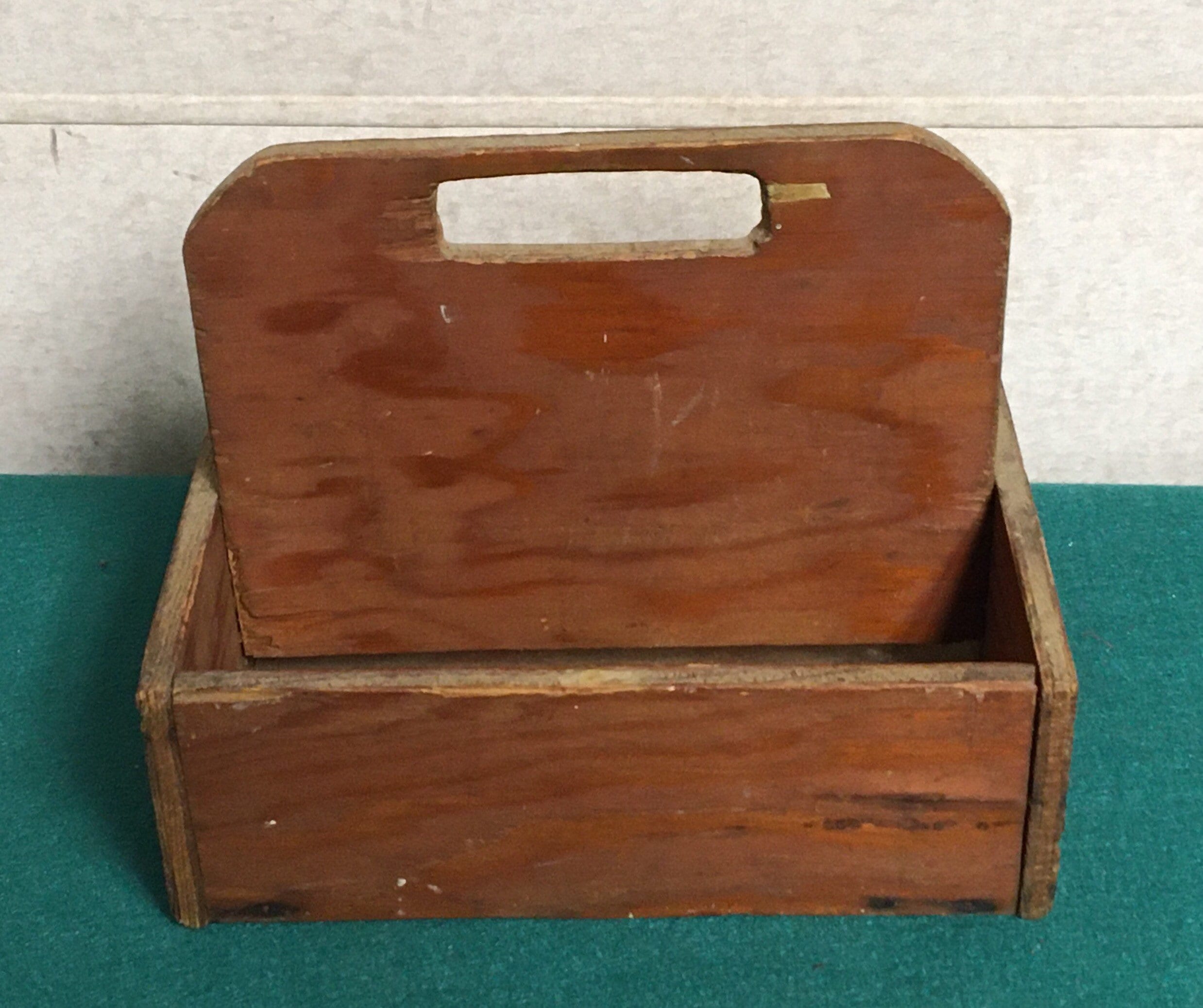 Small Wooden Tool Tray, Wood Caddy, Tool Tote with Carrying Handle,  Farmhouse Decor
