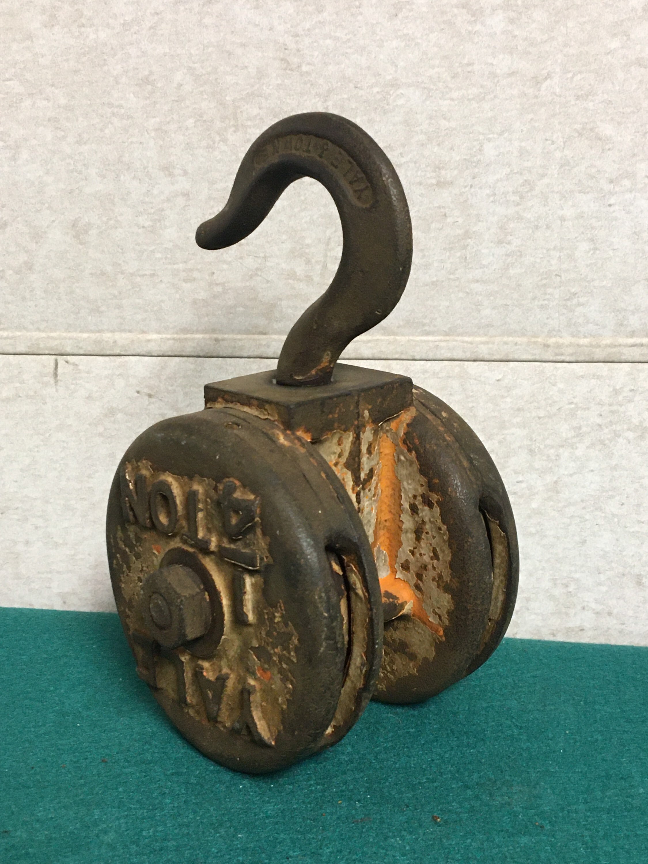 Antique YALE 1/4 Ton Double Iron Pulley, with Yale & Towne Hook