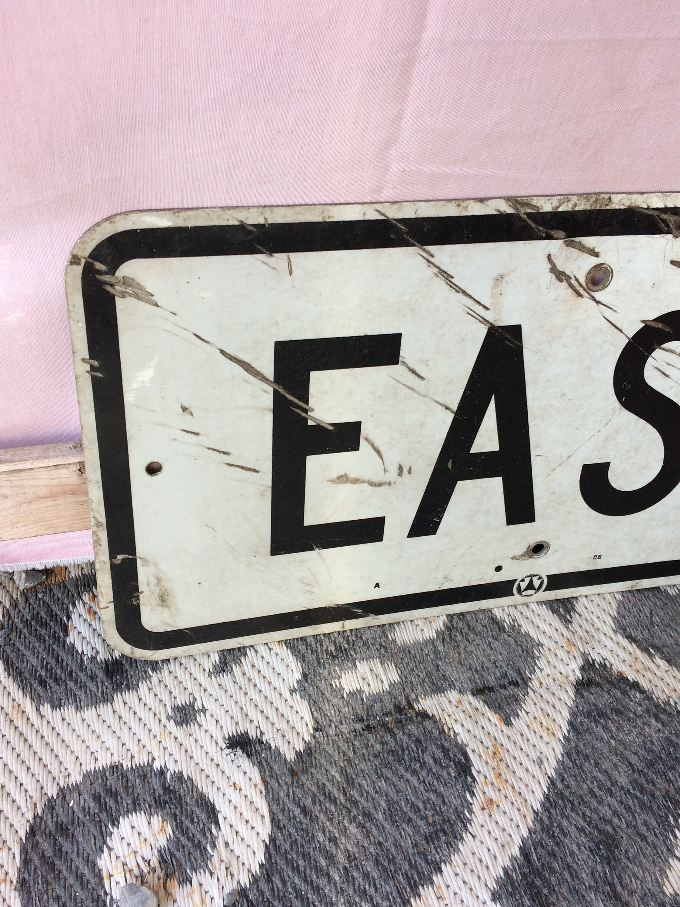 Authentic Metal EAST Road Sign, Vintage PA Highway Street Sign, Man