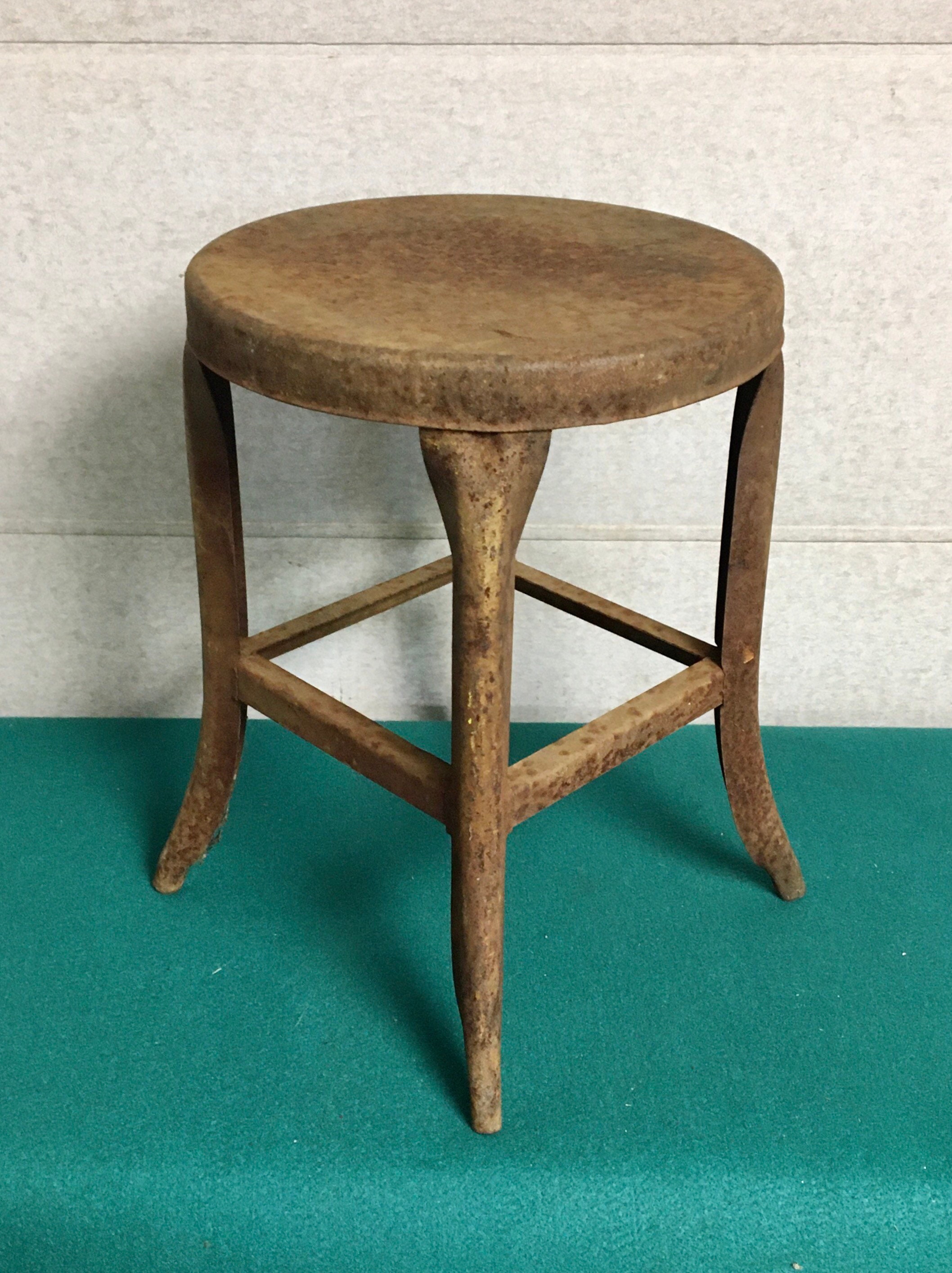 Rustic Iron Milking Stool, Dairy Farm Stool, Rustic Industrial Stool