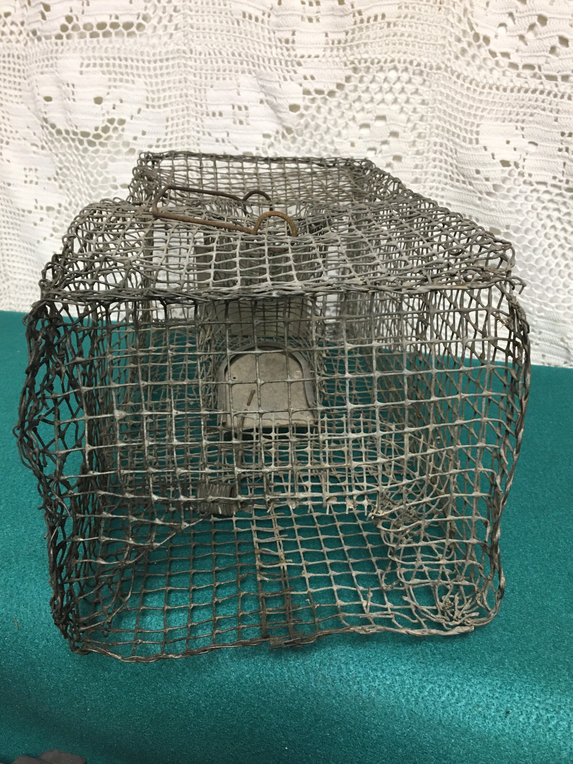 Vintage Rusty Metal Homemade Wire Rodent Rat Trap, Wire Crab Cage, Beach  House