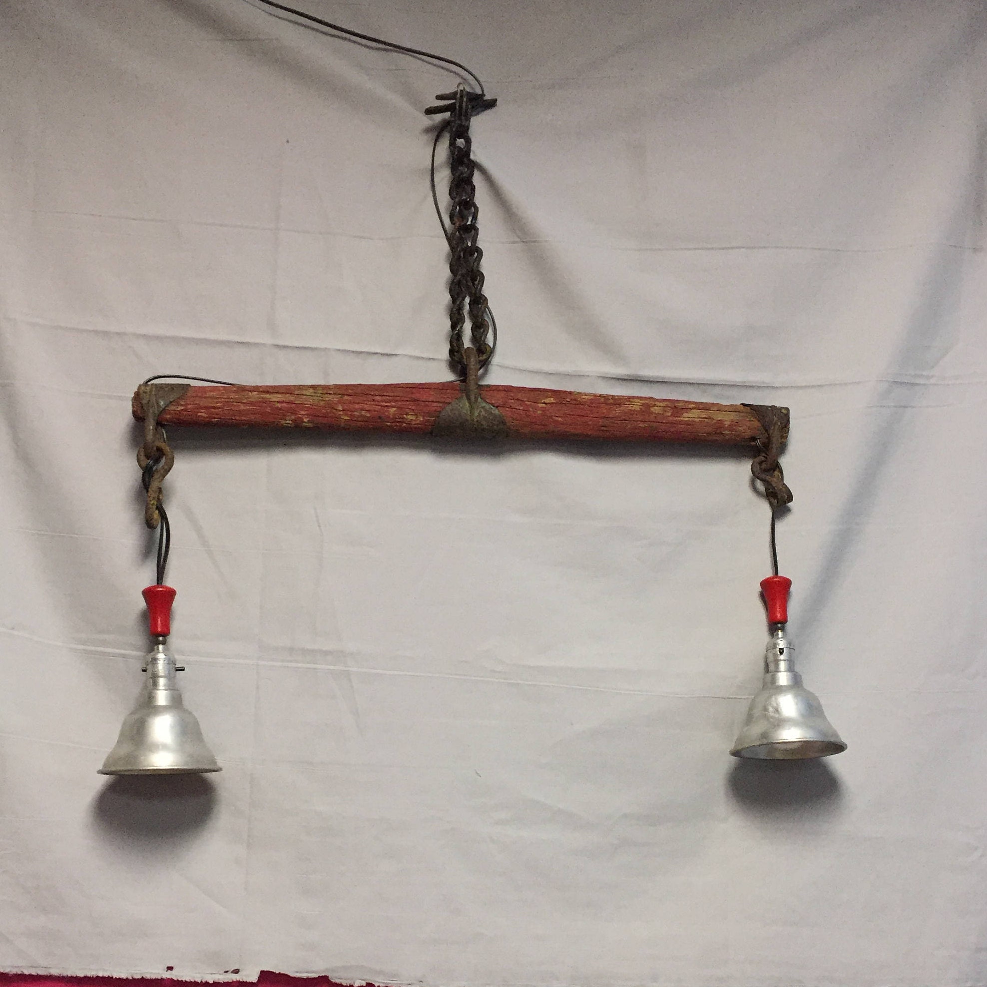 UNIQUE Double Pendant Ceiling Light Repurposed Horse Yoke Light