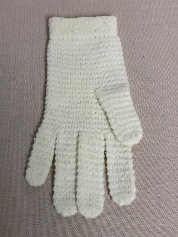 Vintage Knit Girls Gloves, Ladies Gloves, Handmad… - image 3