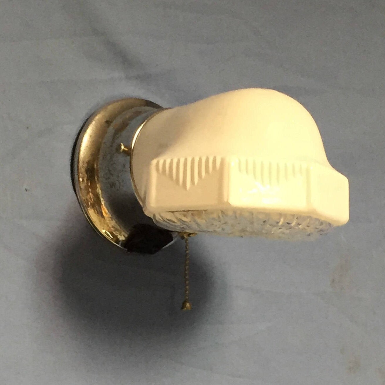 Mid Century Milk Glass Globe Shade for an Electric Wall Sconce Fixture