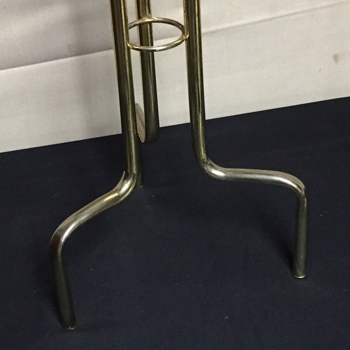 Black Vinyl Ice Bucket with Gold Tone Stand, Drulane Towle Company