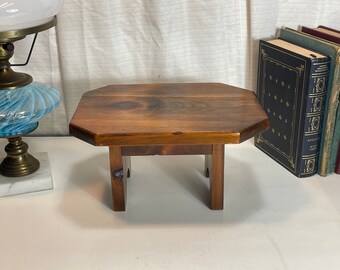 Homemade Small Wooden Stepstool, Handmade Footstool, Pine Plant Stand