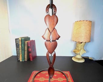 Welsh Love Spoon with Hearts, Hand Carved