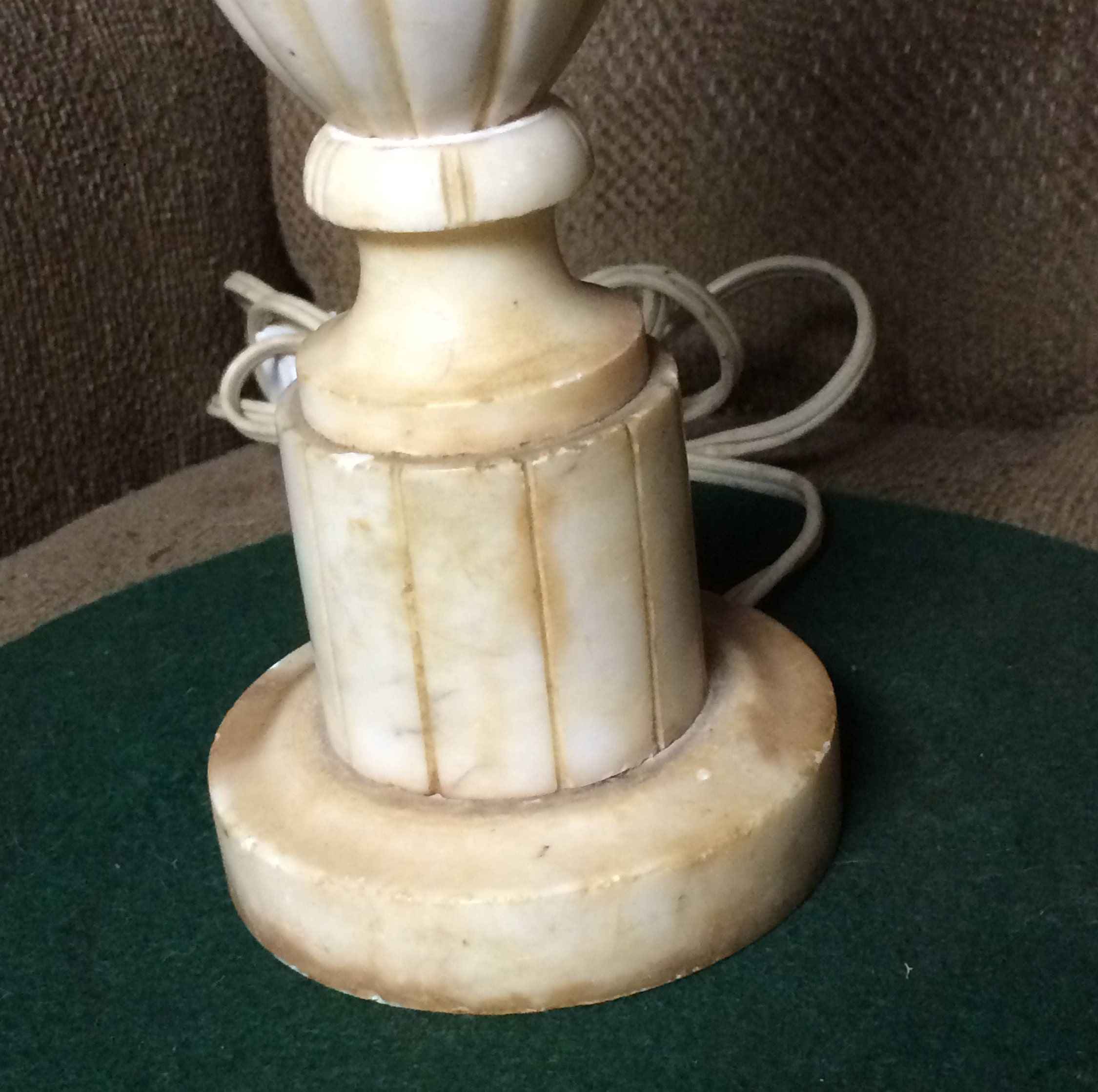 Antique Carved Alabaster Table Lamp Night Stand Lamp ...