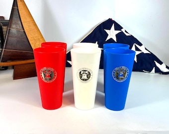 Plastic Bicentennial Cups,  Red White and Blue Set of 6