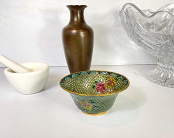 Chinese Plique A Jour, Cloisonne Trinket Dish