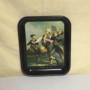 Mid Century "Spirit of 76" Tole Metal Serving Tray, Patriotic Party Tray, Independence Day