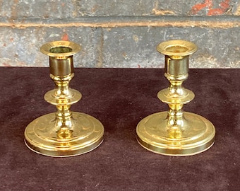 Baldwin Brass Candle Holders, 4" Tall, Solid Brass Candlesticks