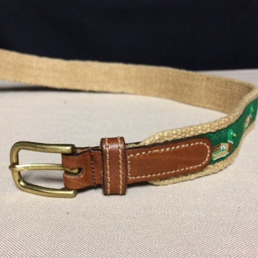 Dooney & Bourke 1980's Canvas and Leather Mens Duck Belt, Size 30 Belt ...