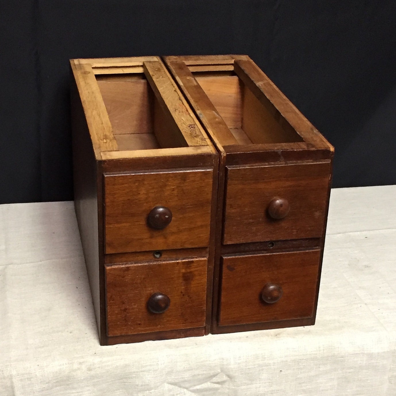 Set of 4 Singer Sewing Machine Wooden Drawers with the Original Frames