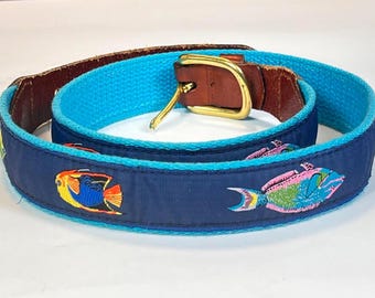 Leather Man Ltd. Tropical Fish Belt size 34