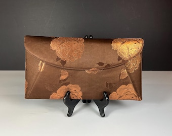 Mondaine Bronze, Brocade, Envelope Clutch Purse