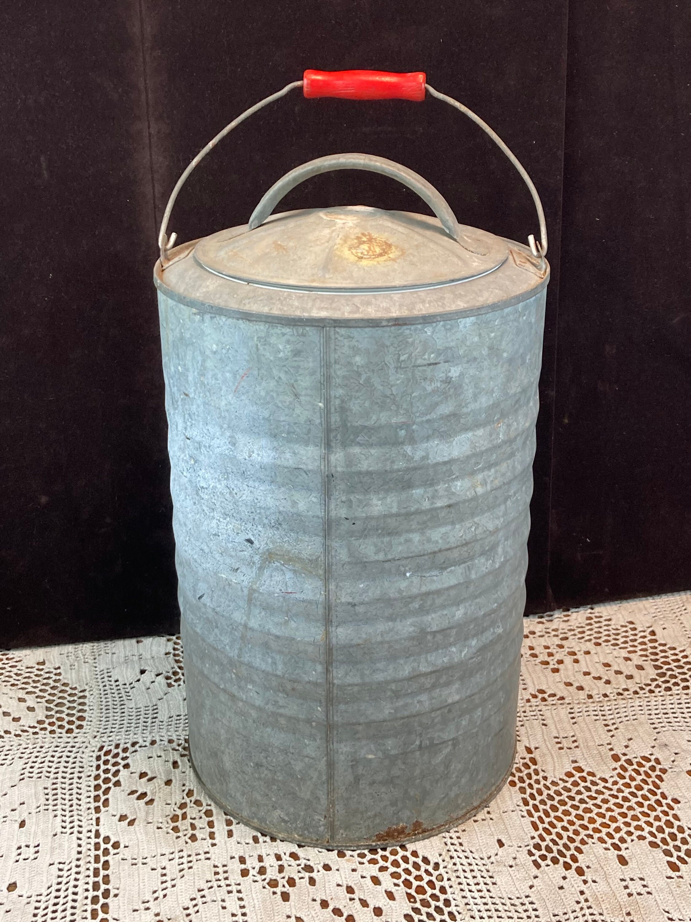 Vintage Igloo 3 Gallon Galvanized Metal Water Jug Cooler, Camping