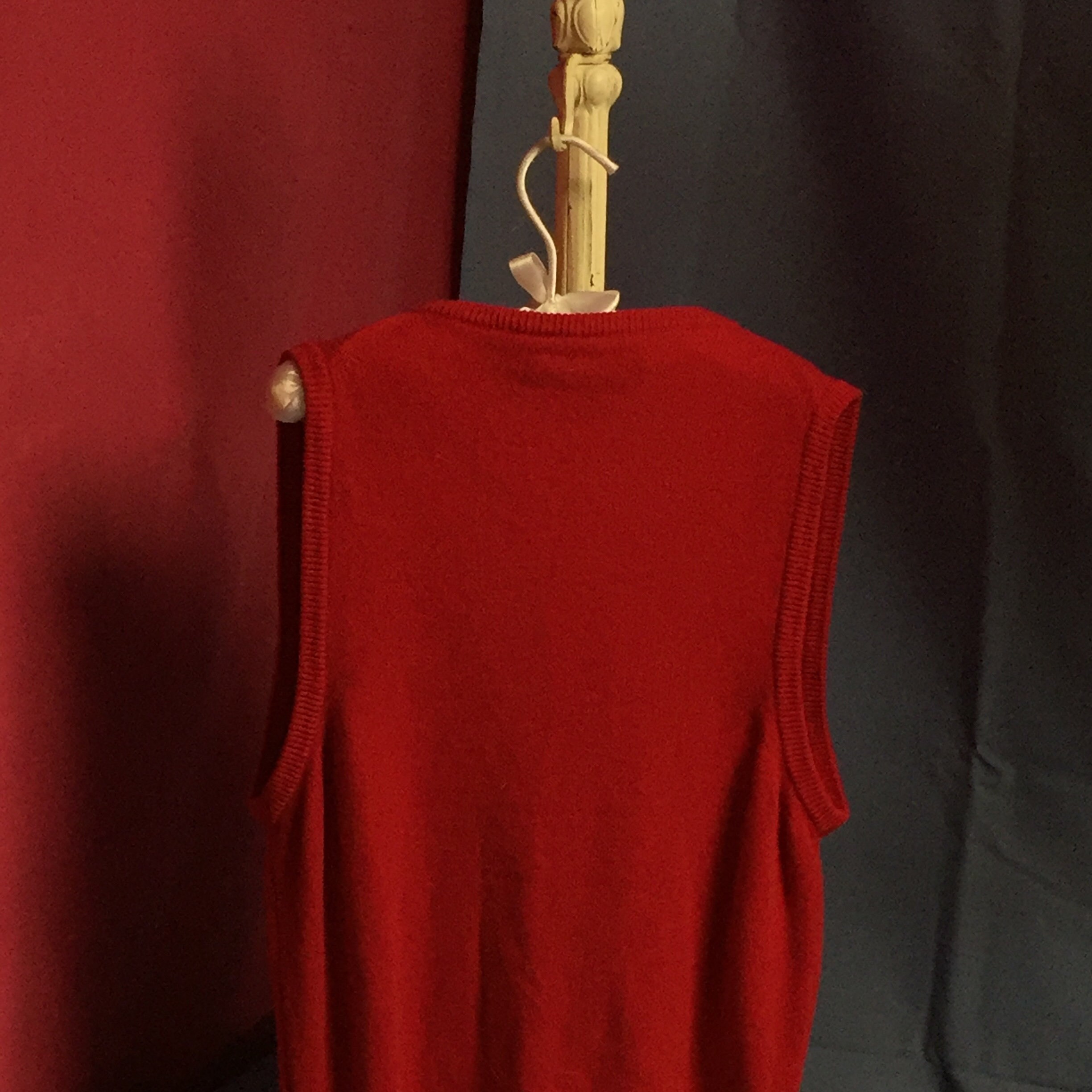 Vintage Red Cashmere Sweater Vest, Small Red Vest