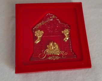 Gorham Crystal Fireplace with Stockings Ornament, Made in Germany