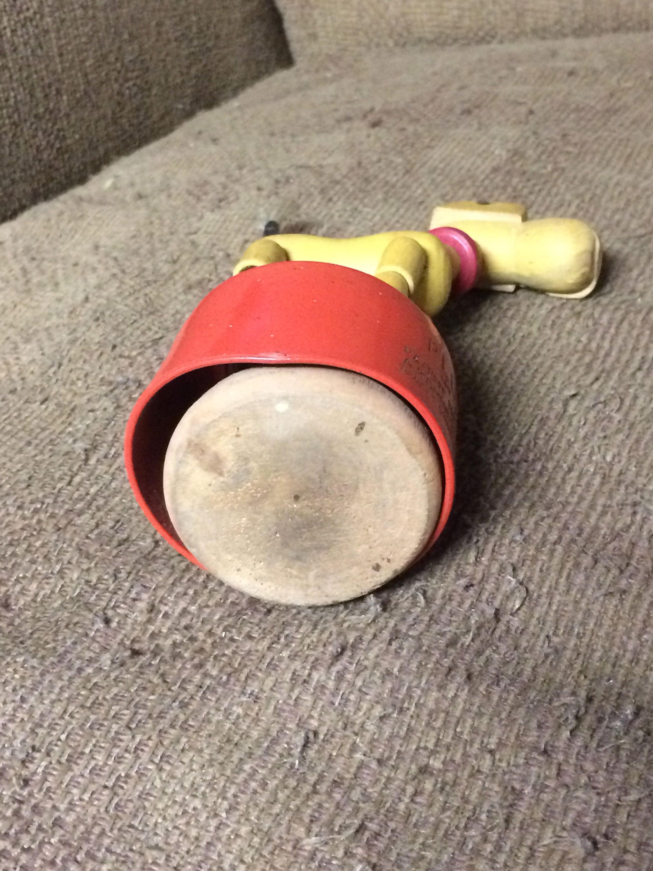 1950's Pluto Wooden Push Puppet with Red Base