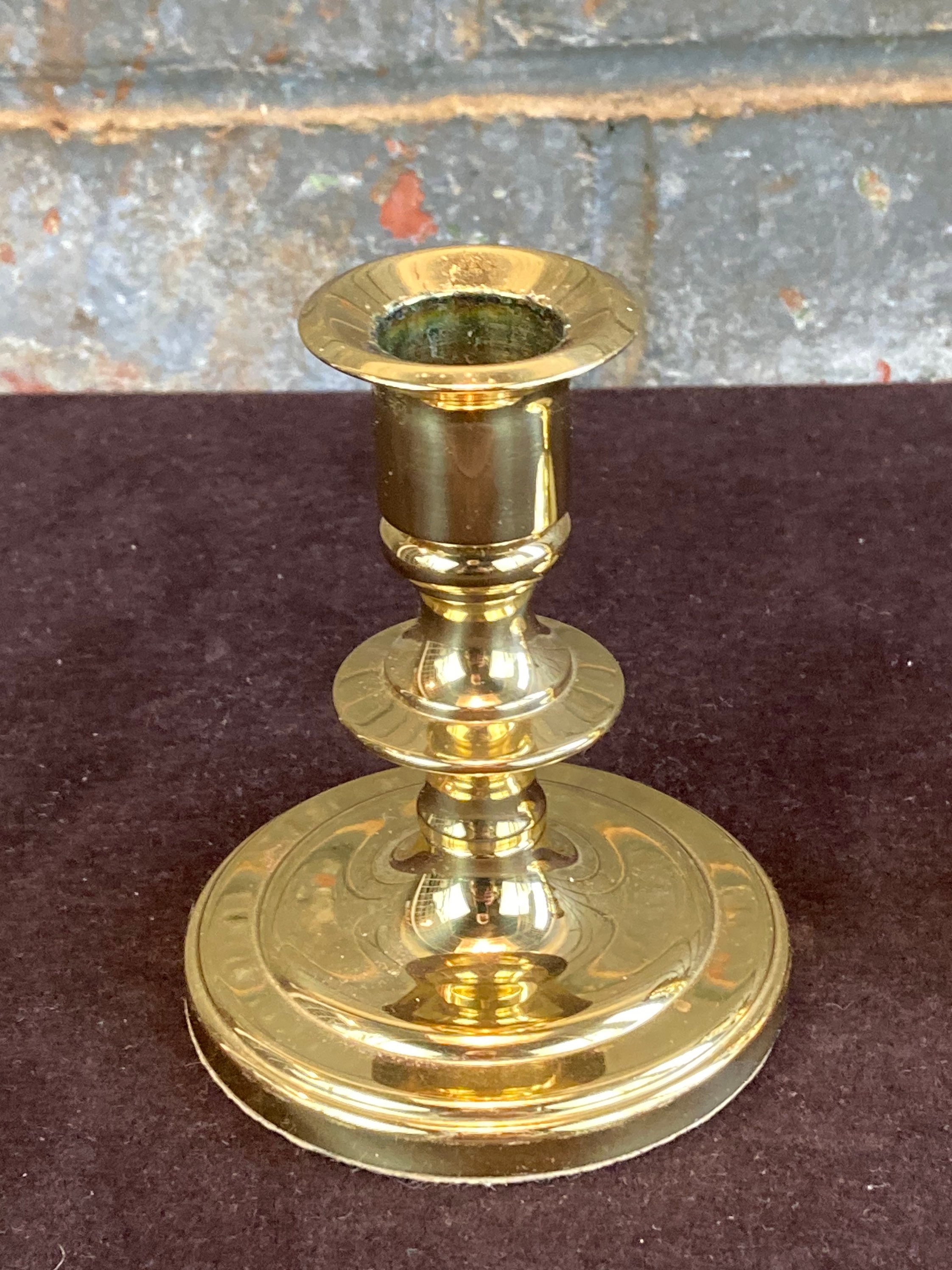 Baldwin Brass Candle Holders, 4 Tall, Solid Brass Candlesticks
