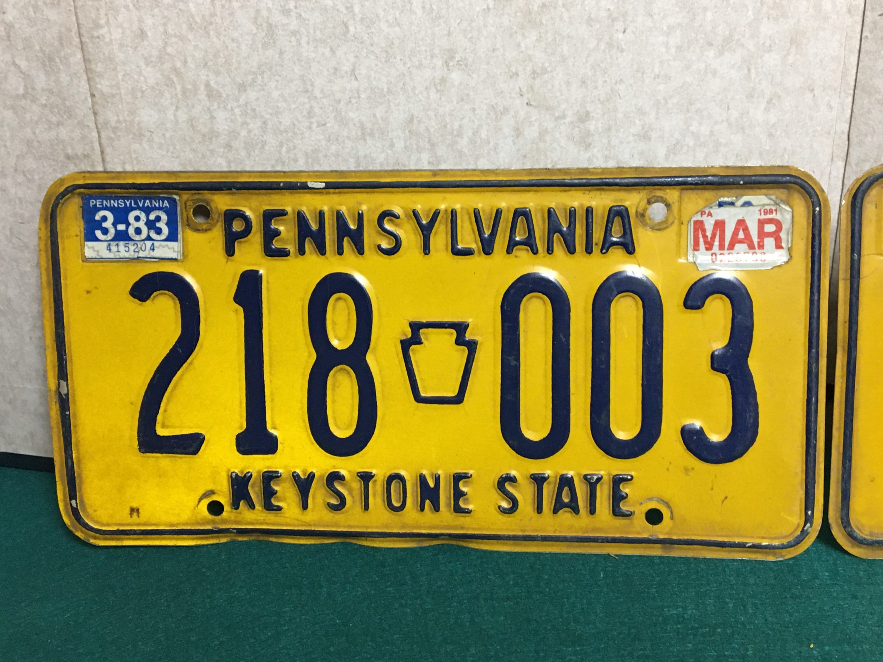 Set of 4 Vintage Pennsylvania License Plates, Car Truck 1970's 1980's